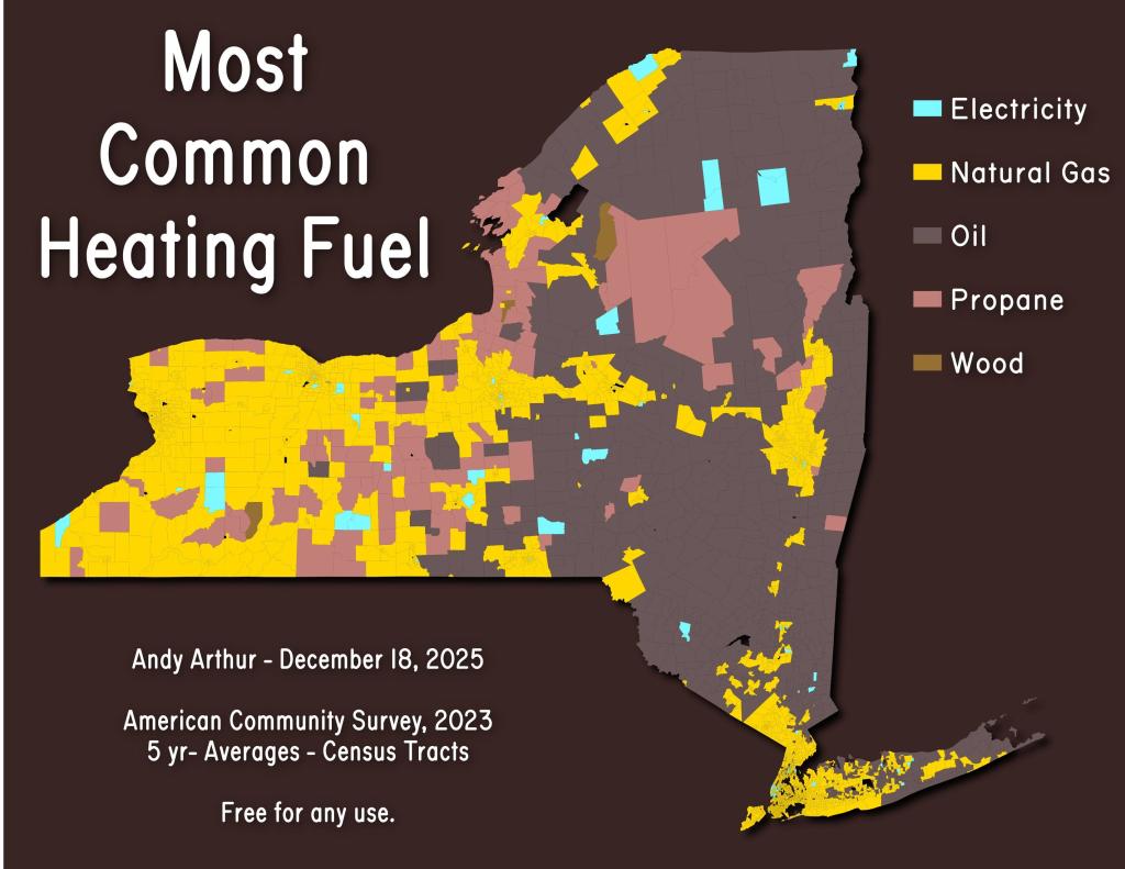 Most Common Heating Fuel in New York State