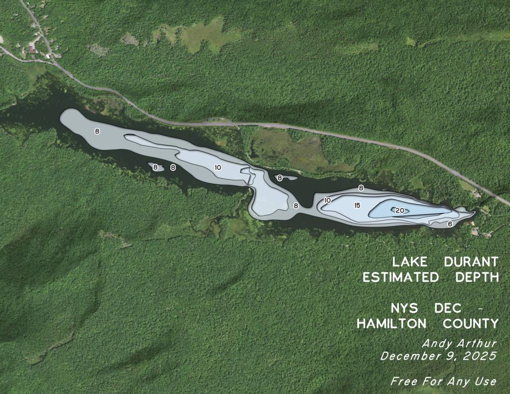 Lake Durant Estimated Depth - Lake Contours.jpgs