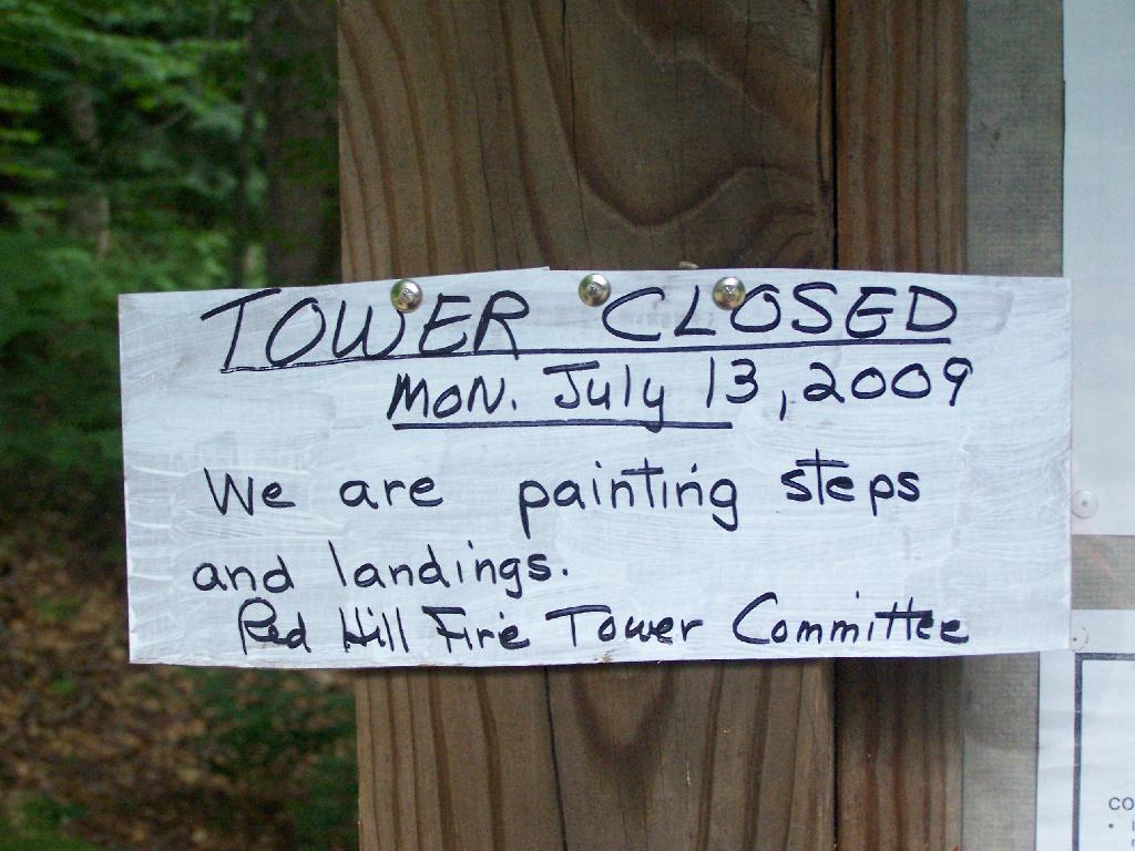 Photo: Tower Closed Photo: Tower Closed