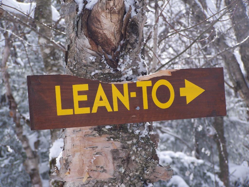Photo: Sign to Lean To Photo: Sign to Lean To