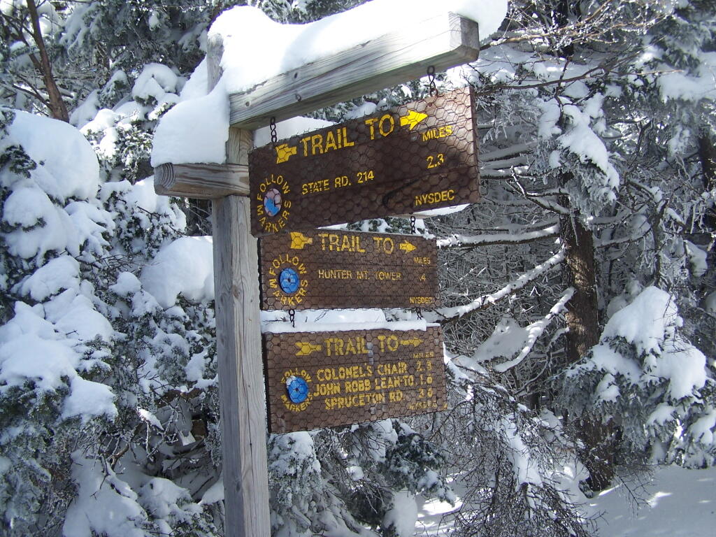 Photo: Signs at Hunter Mountain Overlook Photo: Signs at Hunter Mountain Overlook
