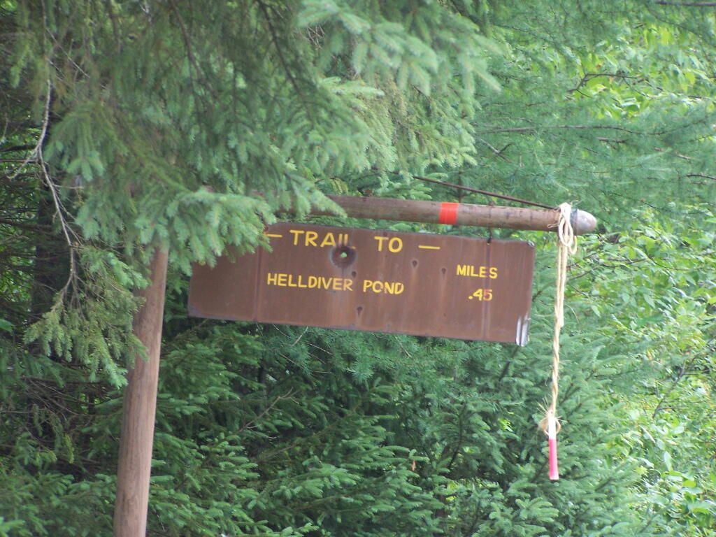 Photo: Helldiver Pond Sign Photo: Helldiver Pond Sign
