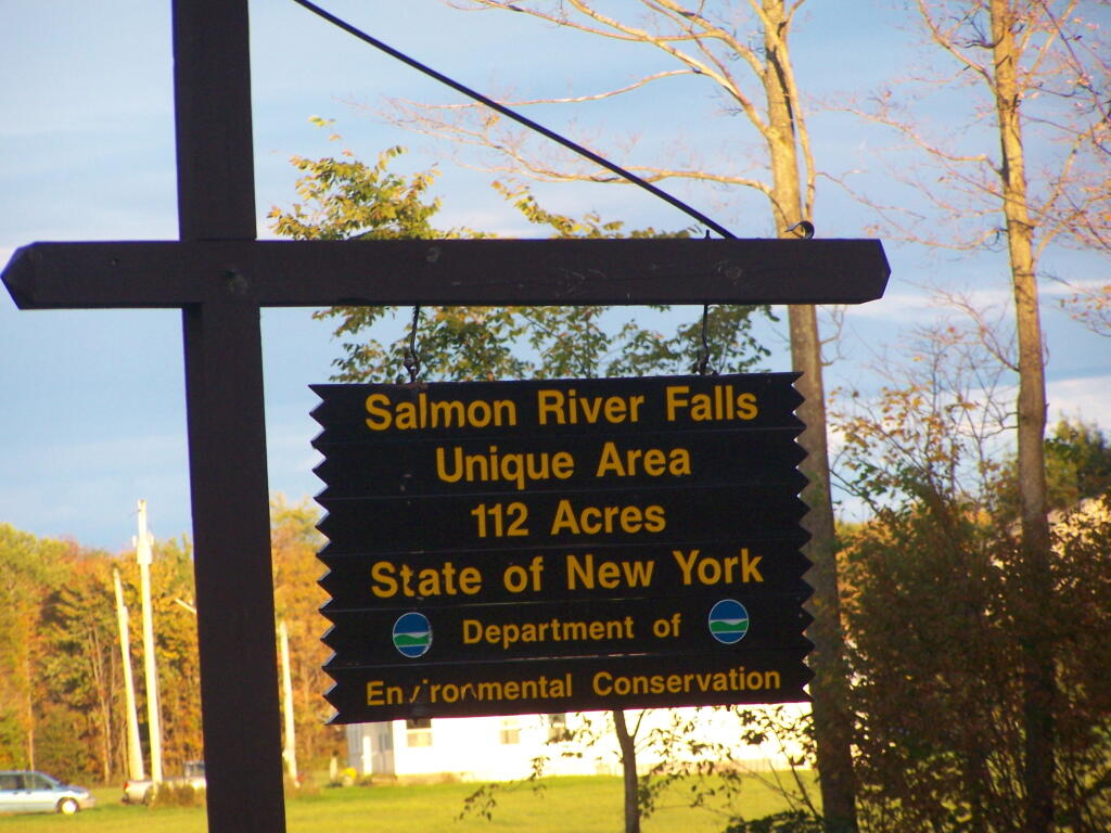 Photo: Salmon River Falls Sign Photo: Salmon River Falls Sign