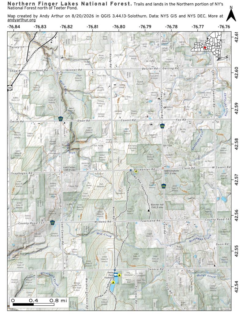 Map: Northern Finger Lakes National Forest