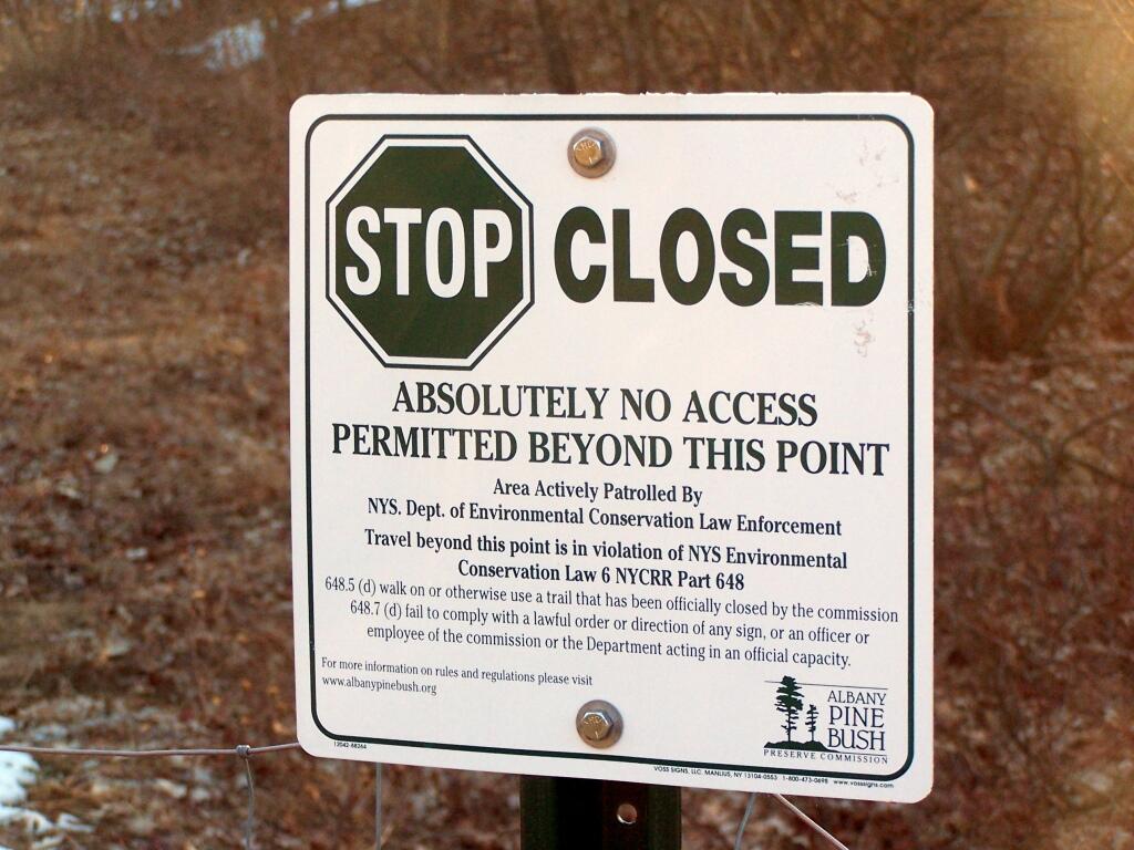Photo: Closed Off Trail Over Sand Dune Photo: Closed Off Trail Over Sand Dune