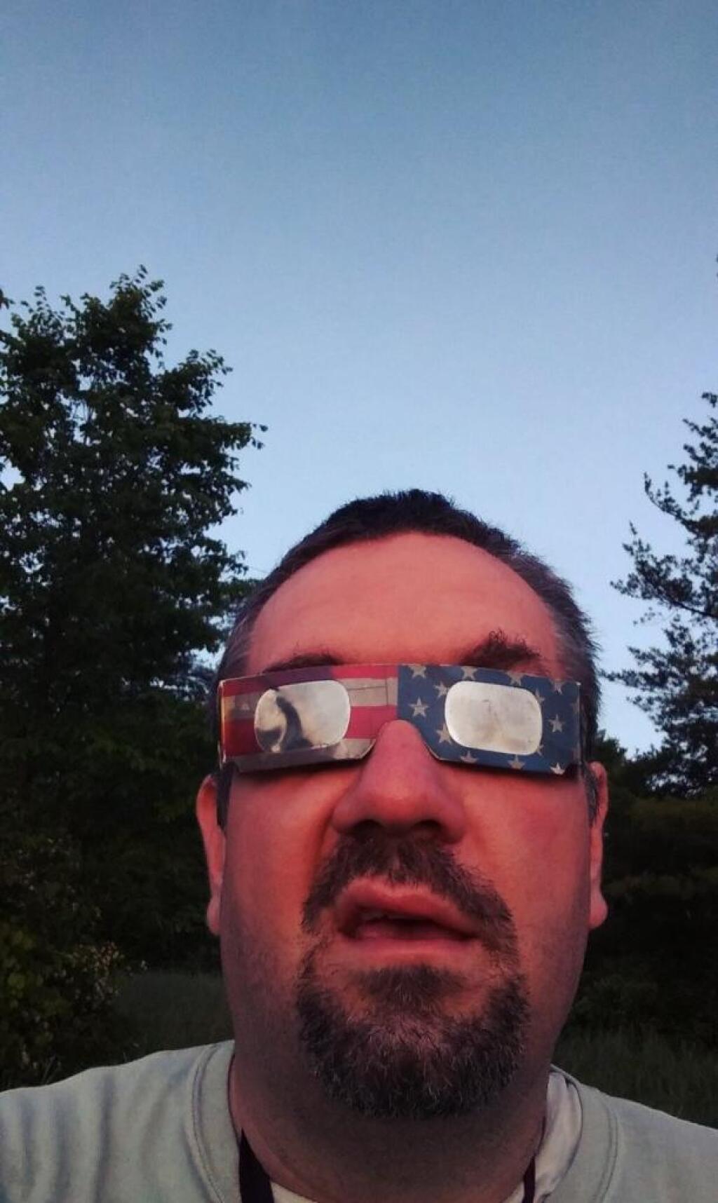 Photo: Watching the Eclipse Early This Moring Photo: Watching the Eclipse Early This Moring