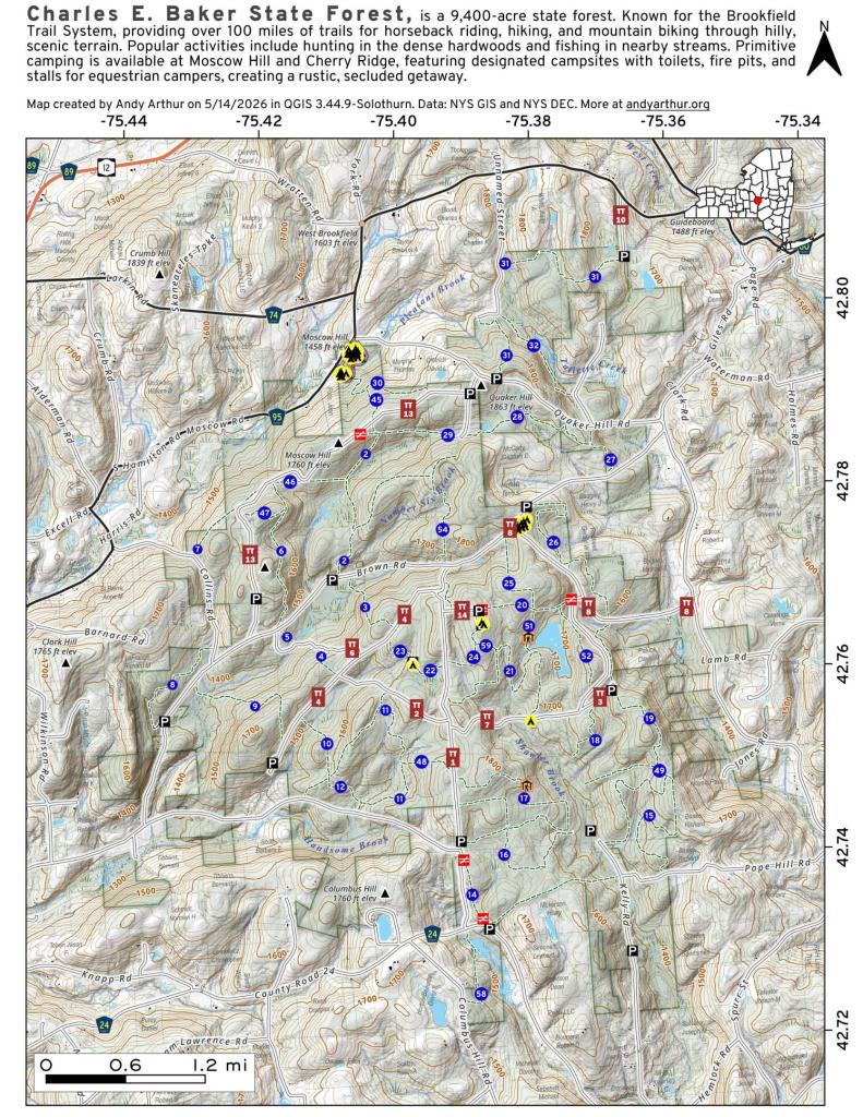 Map: Charles Baker State Forest