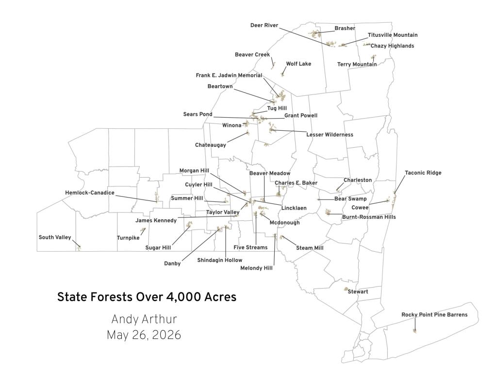 Thematic Map: State Forests Over 4,000 Acres Thematic Map: State Forests Over 4,000 Acres
