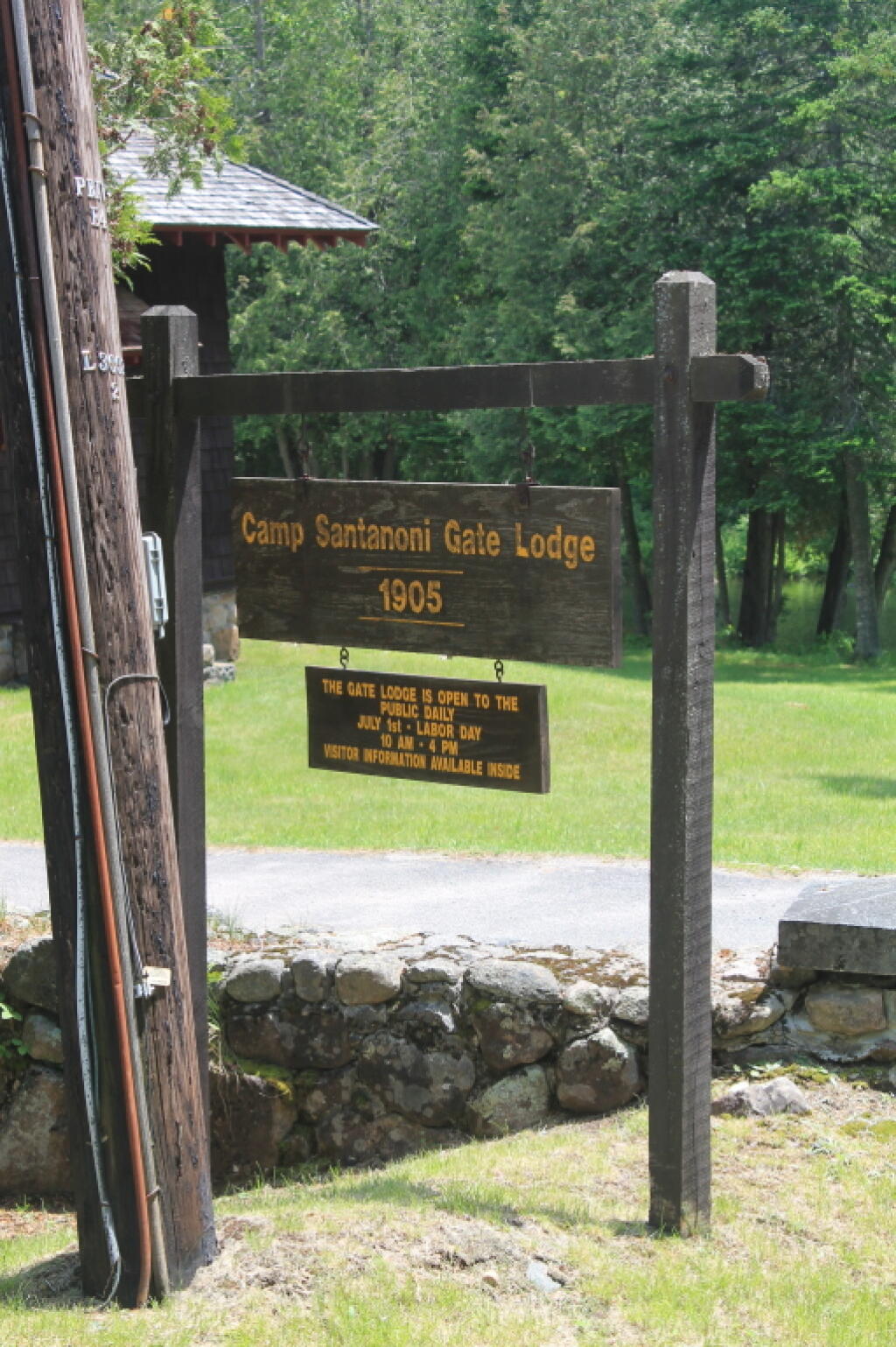 Photo: Camp Santanoni Gate Lodge Welcome Sign Photo: Camp Santanoni Gate Lodge Welcome Sign