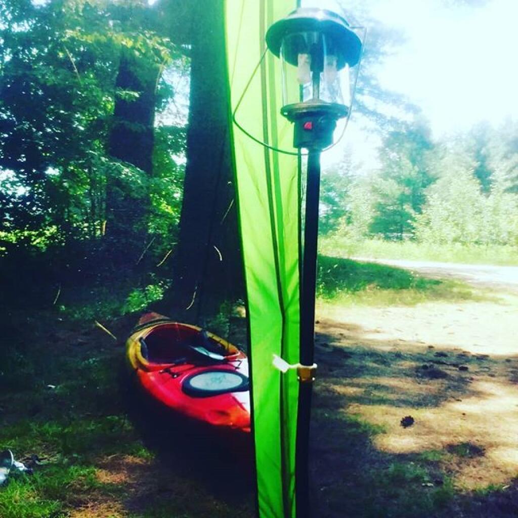 Photo: I had to tie the tent down to the kayak because the wind tried to take it away Photo: I had to tie the tent down to the kayak because the wind tried to take it away
