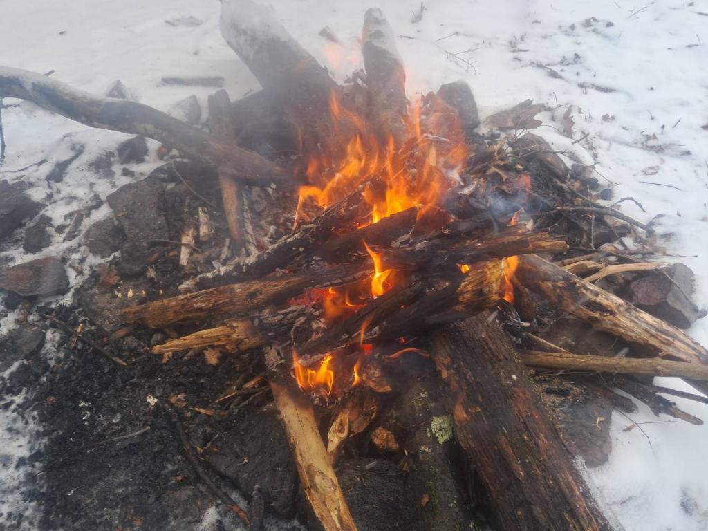 Photo: Campfire During Winter Camping Photo: Campfire During Winter Camping