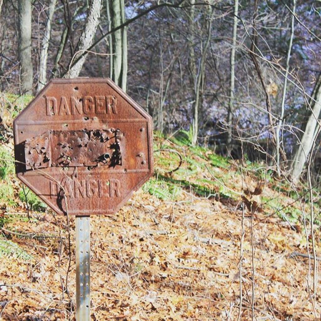 Photo: Danger. Bridge is out. Photo: Danger. Bridge is out.