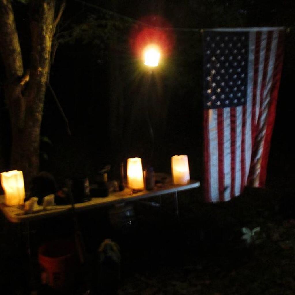 Photo: Solar light kept old glory bright Photo: Solar light kept old glory bright