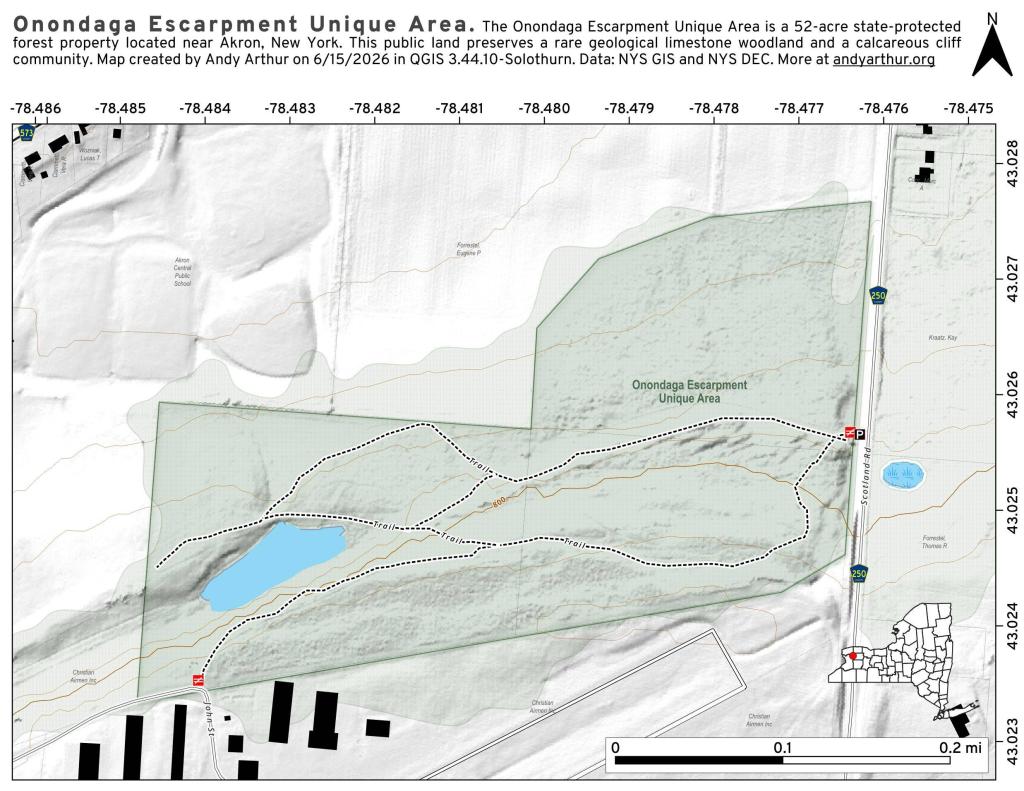 Map: Onondaga Escarpment Unique Area Map: Onondaga Escarpment Unique Area