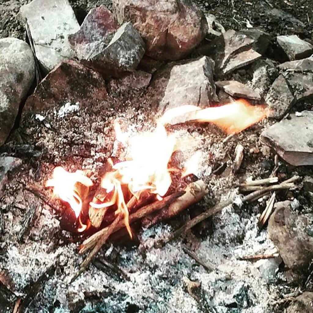 Photo: Getting read for a campfire breakfast Photo: Getting read for a campfire breakfast