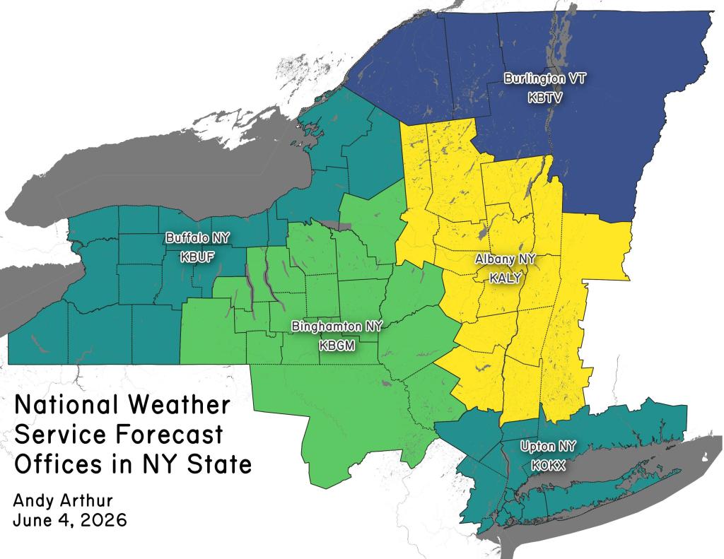 Thematic Map: National Weather Service - Weather Forecast Offices in New York State Thematic Map: National Weather Service - Weather Forecast Offices in New York State