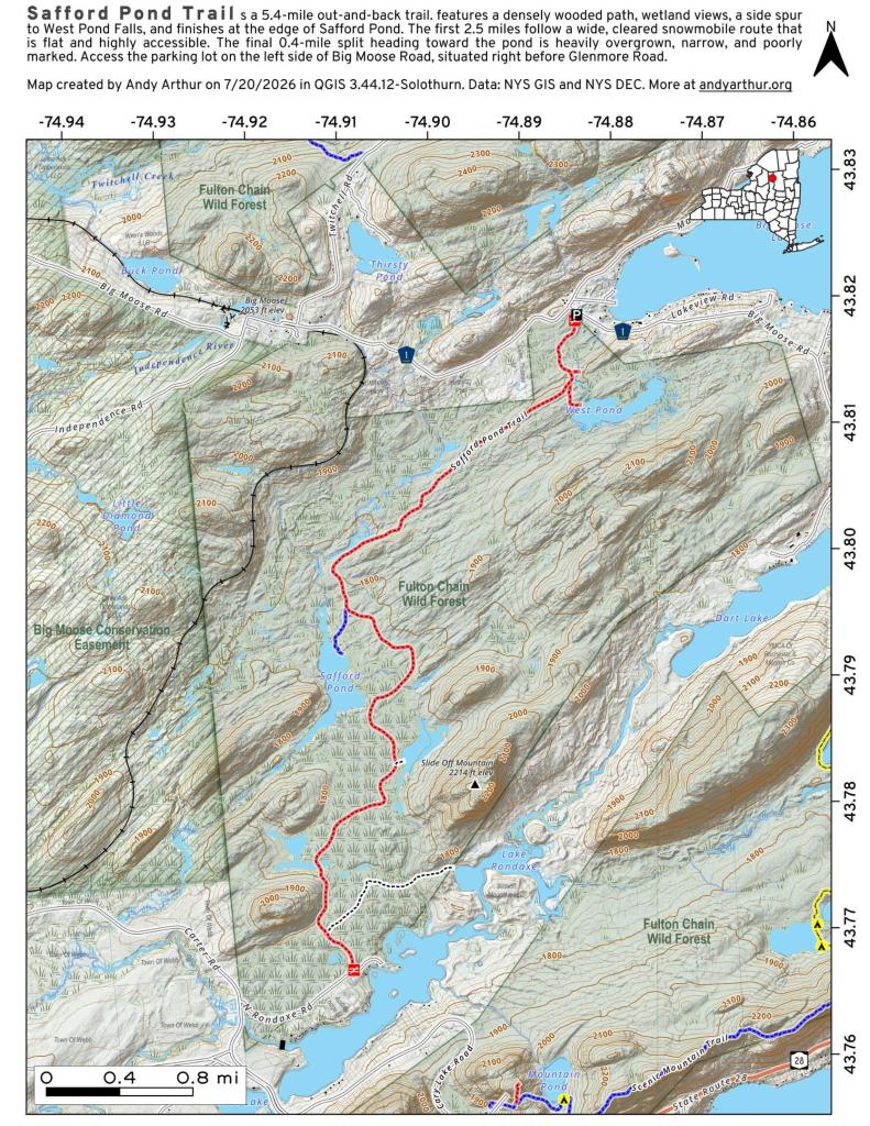 Map: Safford Pond Trail